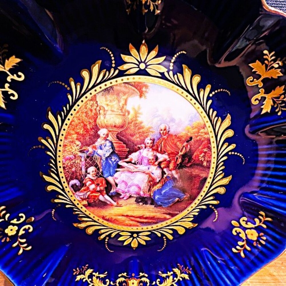 Limoges Cobalt Blue Plate - Picture 5 of 9